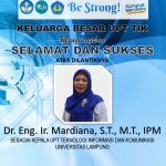 Selamat dan Sukses kepada Dr. Eng. Ir. Mardiana, S.T., M.T., IPM